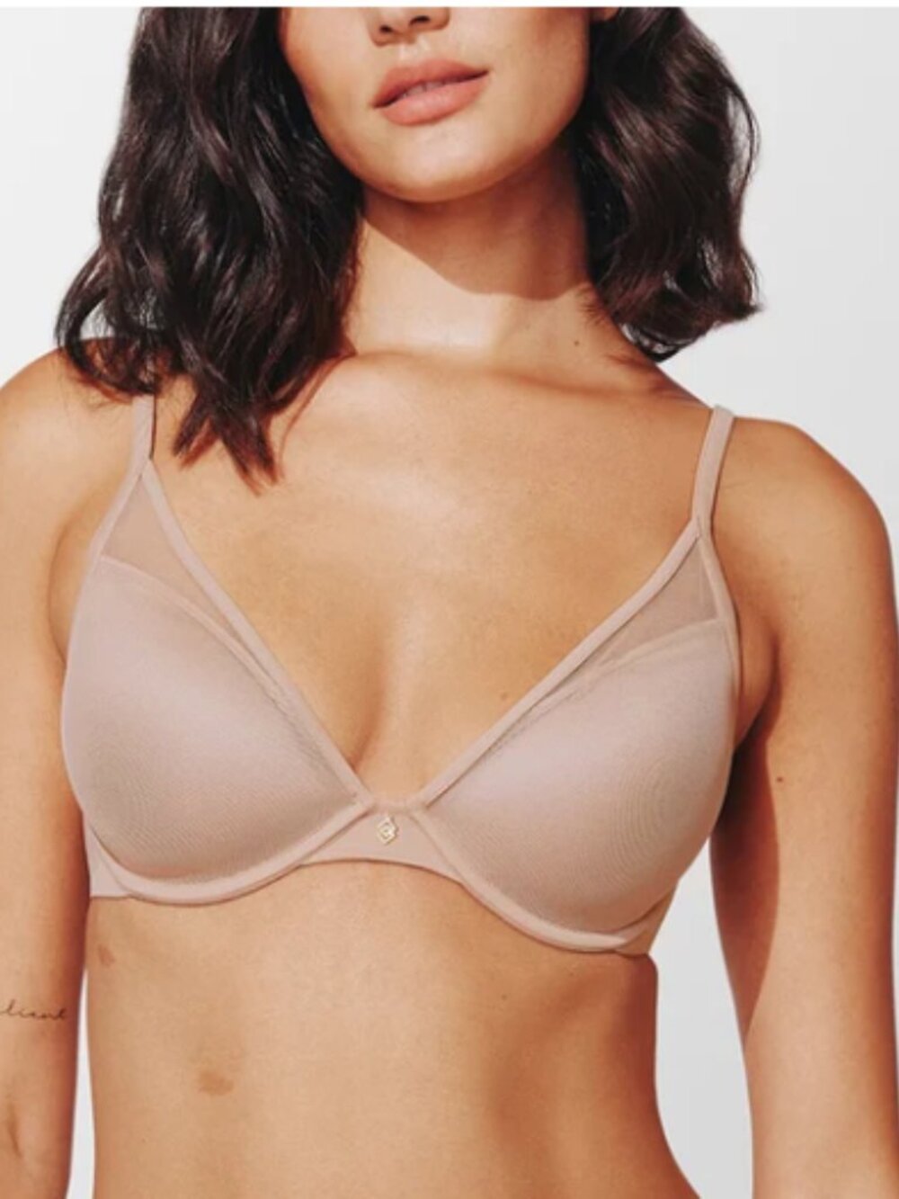 ThirdLove 24/7 Classic Contour Plunge Bra Taupe Nude 40D